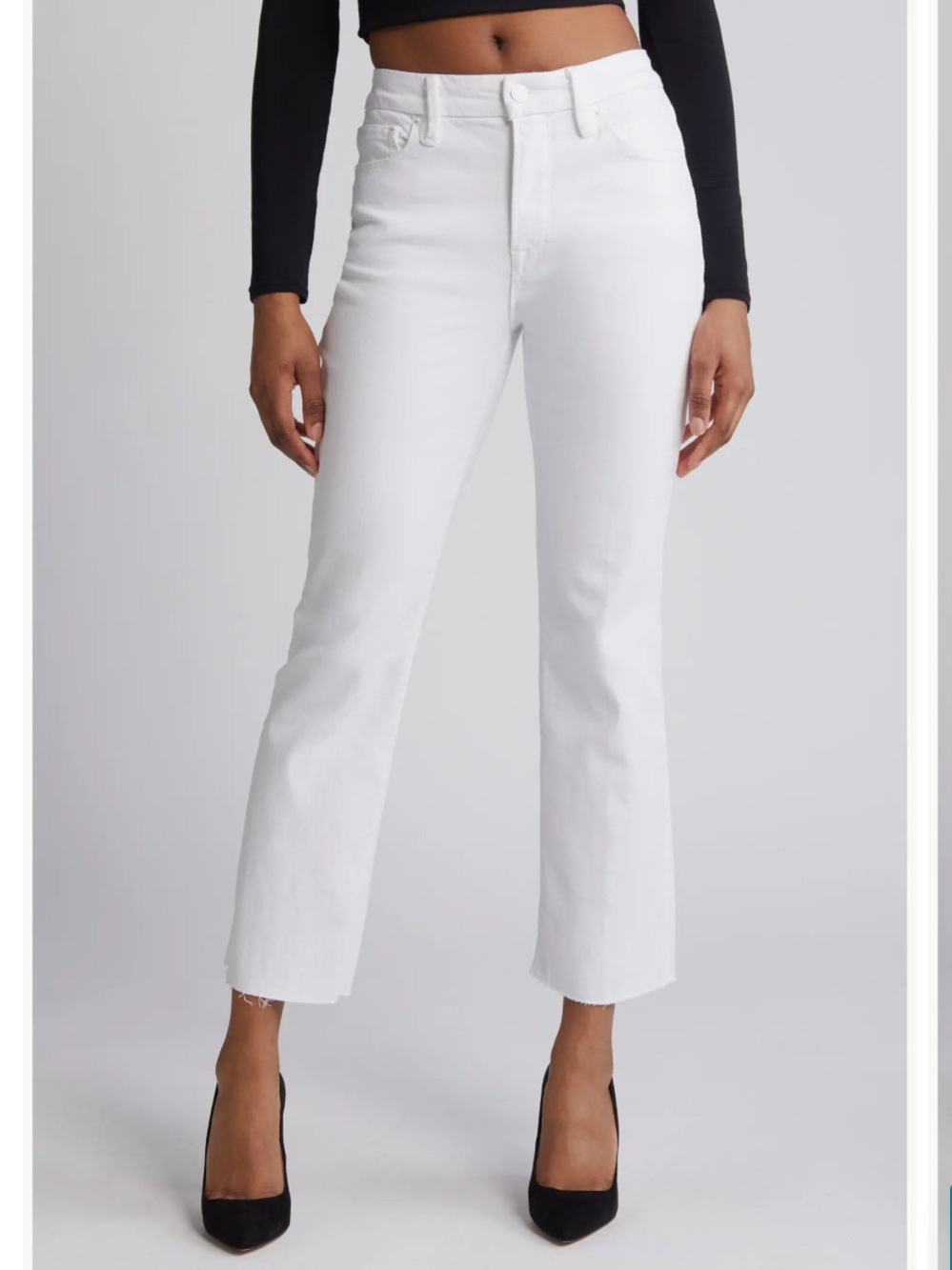 Good American Good Straight High Waist Jeans White Size 14 NWT